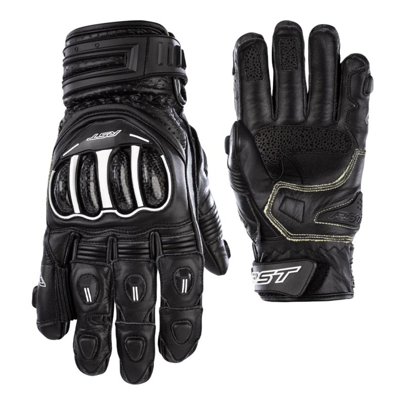        Built with Aramide™- the TracTech Evo 4 short glove combines all the key features of the longer glove into a shorter version to offer superb fit, comfort and protection - CE Certified to 2 KP.  Made with both full-grain cowhide and kangaroo leather, the glove features a CE Level 1 Carbon Knuckle Protector for impact protection. DuPont™ Aramide Fibre on the palm stitching and underlay, along with double layer kangaroo leather and an RST palm slider protect the palm in the event of a high s
