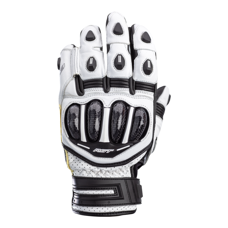        Built with Aramide™- the TracTech Evo 4 short glove combines all the key features of the longer glove into a shorter version to offer superb fit, comfort and protection - CE Certified to 2 KP.  Made with both full-grain cowhide and kangaroo leather, the glove features a CE Level 1 Carbon Knuckle Protector for impact protection. DuPont™ Aramide Fibre on the palm stitching and underlay, along with double layer kangaroo leather and an RST palm slider protect the palm in the event of a high s