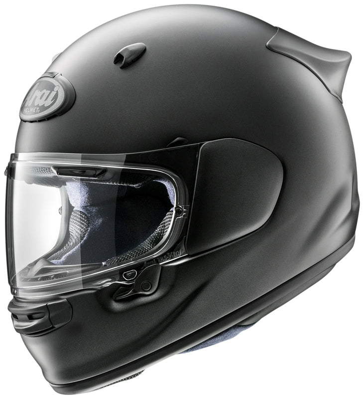       The new Arai Quantic – as the mathematical definition describes – draws together in harmony the qualities and design elements found in helmets throughout the Arai range, while adding fresh features all of its own.The Quantic offers a new choice for riders that want the very best helmet – in terms of protection, performance, comfort and ease of wear – without compromise. Using the aerodynamic and protective abilities of Arai’s full-race helmets, and all the experience and know-how earned o