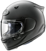        The new Arai Quantic – as the mathematical definition describes – draws together in harmony the qualities and design elements found in helmets throughout the Arai range, while adding fresh features all of its own.The Quantic offers a new choice for riders that want the very best helmet – in terms of protection, performance, comfort and ease of wear – without compromise. Using the aerodynamic and protective abilities of Arai’s full-race helmets, and all the experience and know-how earned o