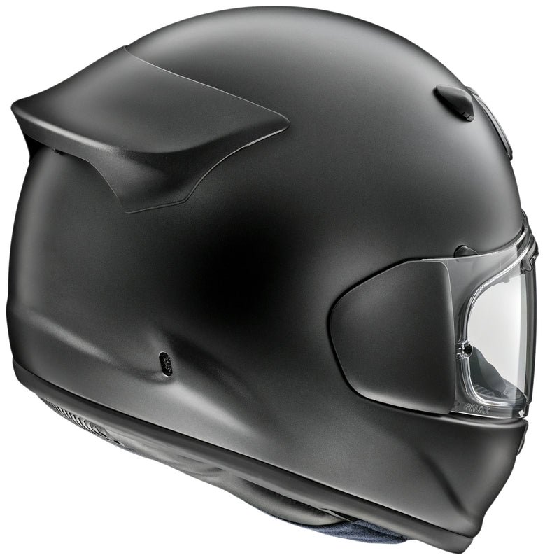        The new Arai Quantic – as the mathematical definition describes – draws together in harmony the qualities and design elements found in helmets throughout the Arai range, while adding fresh features all of its own.The Quantic offers a new choice for riders that want the very best helmet – in terms of protection, performance, comfort and ease of wear – without compromise. Using the aerodynamic and protective abilities of Arai’s full-race helmets, and all the experience and know-how earned o