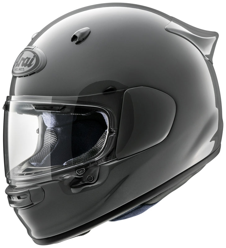        The new Arai Quantic – as the mathematical definition describes – draws together in harmony the qualities and design elements found in helmets throughout the Arai range, while adding fresh features all of its own.The Quantic offers a new choice for riders that want the very best helmet – in terms of protection, performance, comfort and ease of wear – without compromise. Using the aerodynamic and protective abilities of Arai’s full-race helmets, and all the experience and know-how earned o