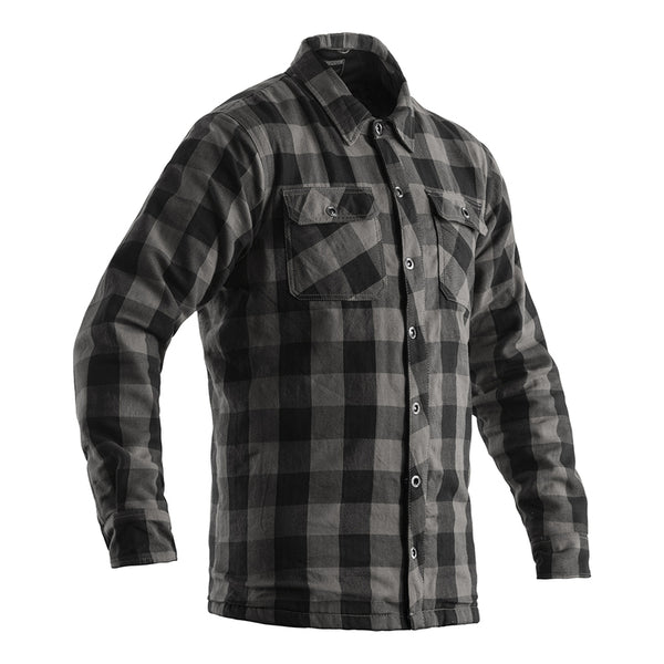 The RST Reinforced Lumberjack style shirt is CE Certified to Level A. The shirt come with a pocket for a back protector to be added, two outer front pockets, a button down closure which cleverly conceals a zip closure on the inside for added security so that you know that in the event of a crash your shirt won't be popping open. The armour in the shoulders and elbows are both CE Level 1. The jacket is made of HTC with a aramid fibre lining.