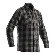 The RST Reinforced Lumberjack style shirt is CE Certified to Level A. The shirt come with a pocket for a back protector to be added, two outer front pockets, a button down closure which cleverly conceals a zip closure on the inside for added security so that you know that in the event of a crash your shirt won't be popping open. The armour in the shoulders and elbows are both CE Level 1. The jacket is made of HTC with a aramid fibre lining.