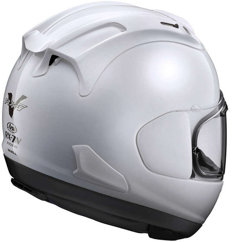 
The RX-7V EVO is an evolution of the RX-7V. Besides the change of homologation, it has several features and changes.

The RX-7V EVO will be certified to the new and more stringent ECE R22-06 regulation, while staying true to the core values of Arai of Rounder, Smoother andStronger for optimal Glancing Off performance.

The RX-7V EVO represents the summit of Arai’s knowledge, experience and know-how in helmet technology :

Different style cheek pads removable with hook at the back
The side ai