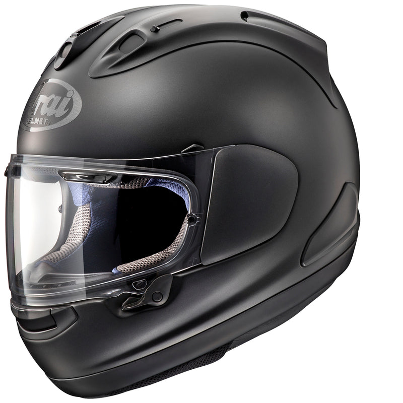 
The RX-7V EVO is an evolution of the RX-7V. Besides the change of homologation, it has several features and changes.

The RX-7V EVO will be certified to the new and more stringent ECE R22-06 regulation, while staying true to the core values of Arai of Rounder, Smoother andStronger for optimal Glancing Off performance.

The RX-7V EVO represents the summit of Arai’s knowledge, experience and know-how in helmet technology :

Different style cheek pads removable with hook at the back
The side ai