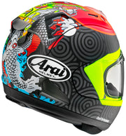 
The RX-7V EVO is an evolution of the RX-7V. Besides the change of homologation, it has several features and changes.

The RX-7V EVO will be certified to the new and more stringent ECE R22-06 regulation, while staying true to the core values of Arai of Rounder, Smoother andStronger for optimal Glancing Off performance.

The RX-7V EVO represents the summit of Arai’s knowledge, experience and know-how in helmet technology :

Different style cheek pads removable with hook at the back
The side ai