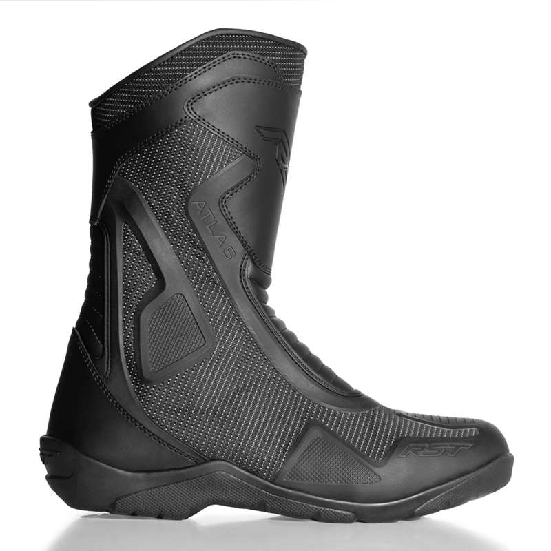 
Bringing together two key elements of rider safety - protection and visibility - the Atlas boot epitomises comfort and safety in all conditions. With a hard wearing nylon outer with integrated dot-matrix reflective material, the boot is highly reflective at night with a more subtle look during the day. CE Certified leather provides extra protection to the shin and heel with integrated ankle reinforcement, while the SinAqua lining is waterproof and breathable to provide protection from the elem