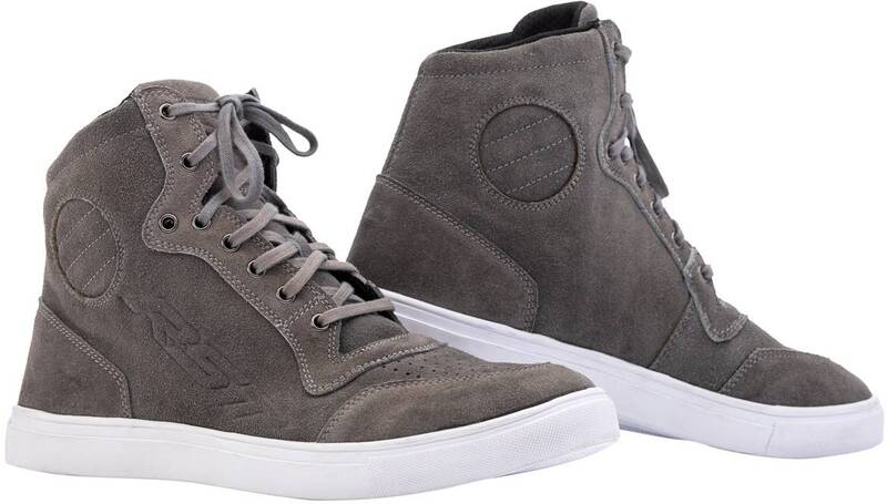 
This is the ultimate moto sneaker. A sneaker for when you are off the bike and a boot for when you are on the bike. With ankle protection, and integrated toe box, including classic styling, the HiTop is a real multi-functioning boot. Available in both summer and winter versions.
CE Rating:

CE Certified
Armour

Heel Protection: IntegratedAnkle Protection: Integrated
Construction

Main Outer Material: SuedeVentilation: Perforated Toe BoxClosure: Lace Shank: Polycarbonate Anti Twist MidsoleSo