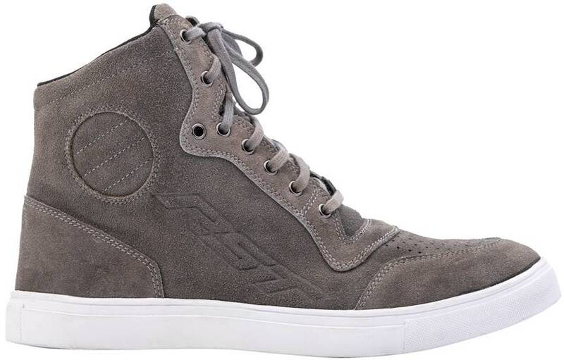 
This is the ultimate moto sneaker. A sneaker for when you are off the bike and a boot for when you are on the bike. With ankle protection, and integrated toe box, including classic styling, the HiTop is a real multi-functioning boot. Available in both summer and winter versions.
CE Rating:

CE Certified
Armour

Heel Protection: IntegratedAnkle Protection: Integrated
Construction

Main Outer Material: SuedeVentilation: Perforated Toe BoxClosure: Lace Shank: Polycarbonate Anti Twist MidsoleSo
