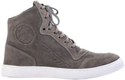 
This is the ultimate moto sneaker. A sneaker for when you are off the bike and a boot for when you are on the bike. With ankle protection, and integrated toe box, including classic styling, the HiTop is a real multi-functioning boot. Available in both summer and winter versions.
CE Rating:

CE Certified
Armour

Heel Protection: IntegratedAnkle Protection: Integrated
Construction

Main Outer Material: SuedeVentilation: Perforated Toe BoxClosure: Lace Shank: Polycarbonate Anti Twist MidsoleSo