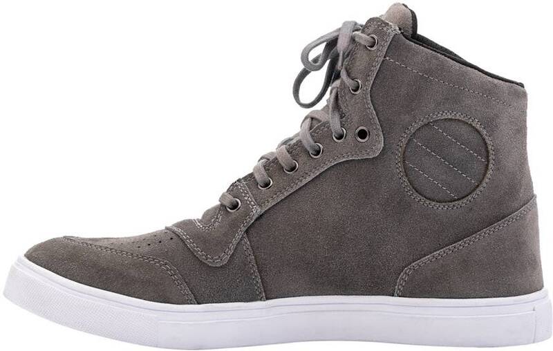 
This is the ultimate moto sneaker. A sneaker for when you are off the bike and a boot for when you are on the bike. With ankle protection, and integrated toe box, including classic styling, the HiTop is a real multi-functioning boot. Available in both summer and winter versions.
CE Rating:

CE Certified
Armour

Heel Protection: IntegratedAnkle Protection: Integrated
Construction

Main Outer Material: SuedeVentilation: Perforated Toe BoxClosure: Lace Shank: Polycarbonate Anti Twist MidsoleSo