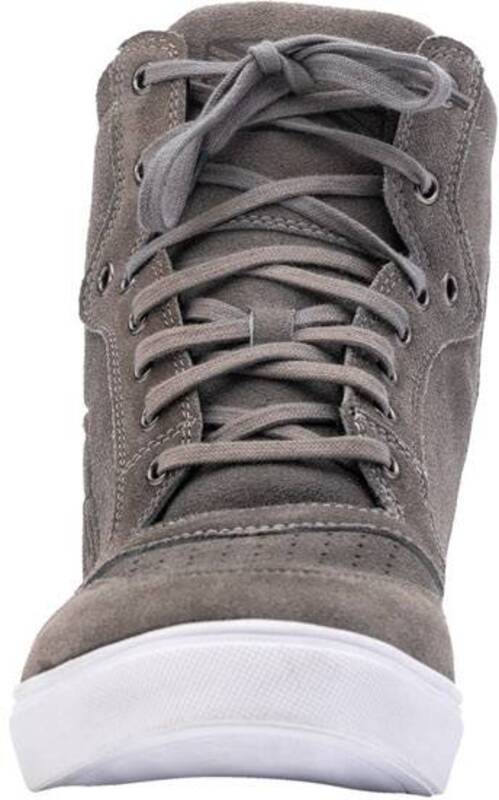 
This is the ultimate moto sneaker. A sneaker for when you are off the bike and a boot for when you are on the bike. With ankle protection, and integrated toe box, including classic styling, the HiTop is a real multi-functioning boot. Available in both summer and winter versions.
CE Rating:

CE Certified
Armour

Heel Protection: IntegratedAnkle Protection: Integrated
Construction

Main Outer Material: SuedeVentilation: Perforated Toe BoxClosure: Lace Shank: Polycarbonate Anti Twist MidsoleSo
