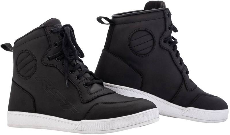 
This is the ultimate moto sneaker. A sneaker for when you are off the bike and a boot for when you are on the bike. With ankle protection, and integrated toe box, including classic styling, the HiTop is a real multi-functioning boot. Available in both summer and winter versions. CE Rating: CE CertifiedArmourHeel Protection: IntegratedAnkle Protection: IntegratedConstructionMain Outer Material: SuedeWP Version: With SinAqua LiningVentilation: Perforated Toe BoxClosure: Lace Shank: Polycarbonate