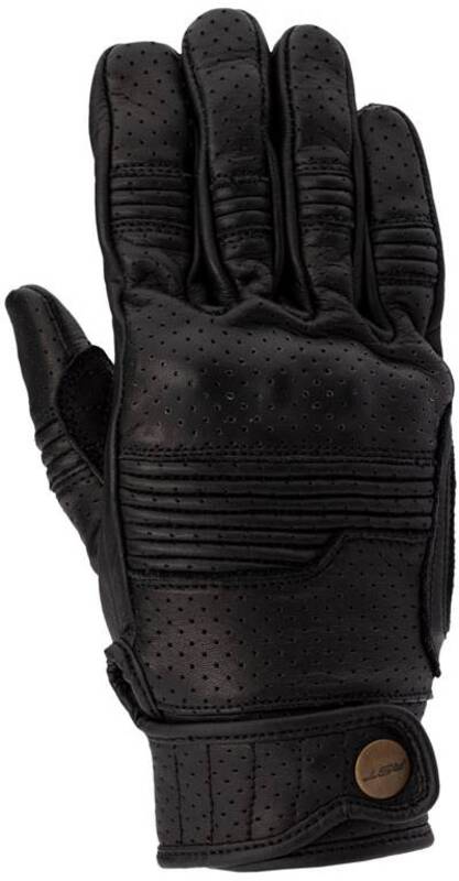 
Styled to match the new Roadster jacket, the glove is available in matching leather and colour. Equipped with a motion panel on the back of the hand and integrated knuckle give a great amount of comfort alongside a classic style. 
GLOVE SPEC 
ARMOUR  CE Certification Rating: Level 1 KP Bio elastane integrated knuckle  
CONSTRUCTION  Outer 1: Full grain leather Outer 2: Amara Polyester lining with foam  
FEATURES & BENEFITS  Double layer leather at palm Pre-curved fingers Press stud wrist c