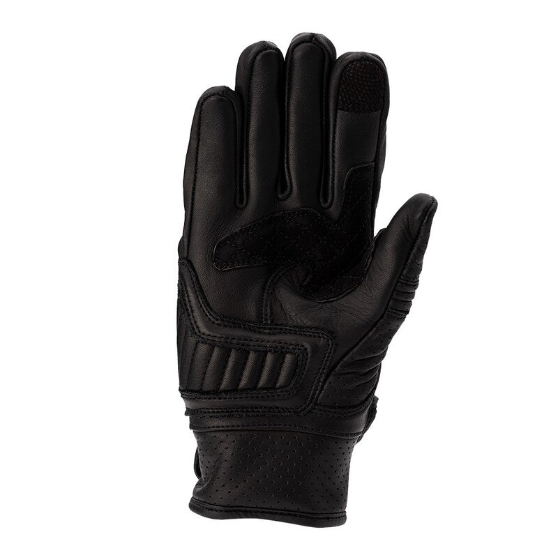 
Styled to match the new Roadster jacket, the glove is available in matching leather and colour. Equipped with a motion panel on the back of the hand and integrated knuckle give a great amount of comfort alongside a classic style. 
GLOVE SPEC 
ARMOUR  CE Certification Rating: Level 1 KP Bio elastane integrated knuckle  
CONSTRUCTION  Outer 1: Full grain leather Outer 2: Amara Polyester lining with foam  
FEATURES & BENEFITS  Double layer leather at palm Pre-curved fingers Press stud wrist c