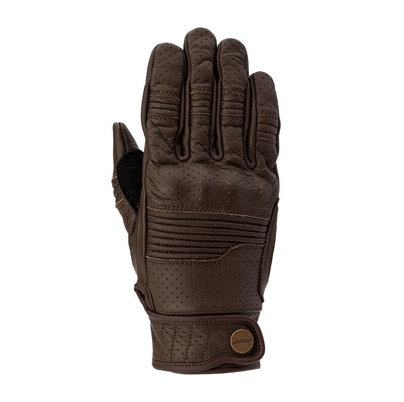 
Styled to match the new Roadster jacket, the glove is available in matching leather and colour. Equipped with a motion panel on the back of the hand and integrated knuckle give a great amount of comfort alongside a classic style. 
GLOVE SPEC 
ARMOUR  CE Certification Rating: Level 1 KP Bio elastane integrated knuckle  
CONSTRUCTION  Outer 1: Full grain leather Outer 2: Amara Polyester lining with foam  
FEATURES & BENEFITS  Double layer leather at palm Pre-curved fingers Press stud wrist c