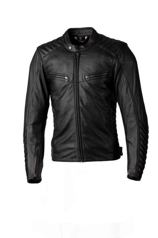
Utilising the highest quality aniline leather for a great fashion look and fit, the Roadster 3 CE Men’s Leather Jacket could easily come from a fashion environment yet keeps all the protection and safety features required from a motorcycle jacket.
Features & Benefits


	Adjustment: Waist Adjusters
	Outer Pockets: 4
	Inner Pockets: 2


Armour


	CE Certification Rating: AA
	Back Protector: No back protector
	Shoulder Armour: CE Level 1
	Elbow Armour: CE Level 1


Construction


	Main Outer Mate