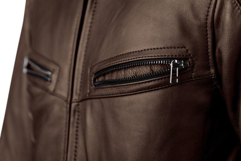 
Utilising the highest quality aniline leather for a great fashion look and fit, the Roadster 3 CE Men’s Leather Jacket could easily come from a fashion environment yet keeps all the protection and safety features required from a motorcycle jacket.
Features & Benefits


	Adjustment: Waist Adjusters
	Outer Pockets: 4
	Inner Pockets: 2


Armour


	CE Certification Rating: AA
	Back Protector: No back protector
	Shoulder Armour: CE Level 1
	Elbow Armour: CE Level 1


Construction


	Main Outer Mate