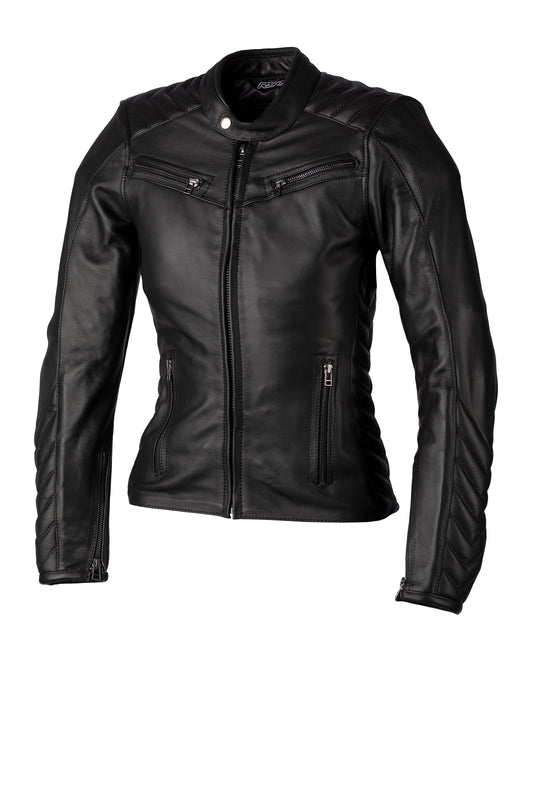 
Utilising the highest quality aniline leather for a great fashion look and fit, the Roadster 3 CE Ladies Leather Jacket could easily come from a fashion environment yet keeps all the protection and safety features required from a motorcycle jacket. CE Rating: AAArmourBack Protector: Pocket OnlyShoulder Armour: CE Level 1Elbow Armour: CE Level 1 ConstructionMain Outer Material: Premium Aniline Cowhide LeatherFixed: Satin LeatherOuter: Quilted DetailZips: MAX/SABThread: Bonded Nylon Reinforcemen