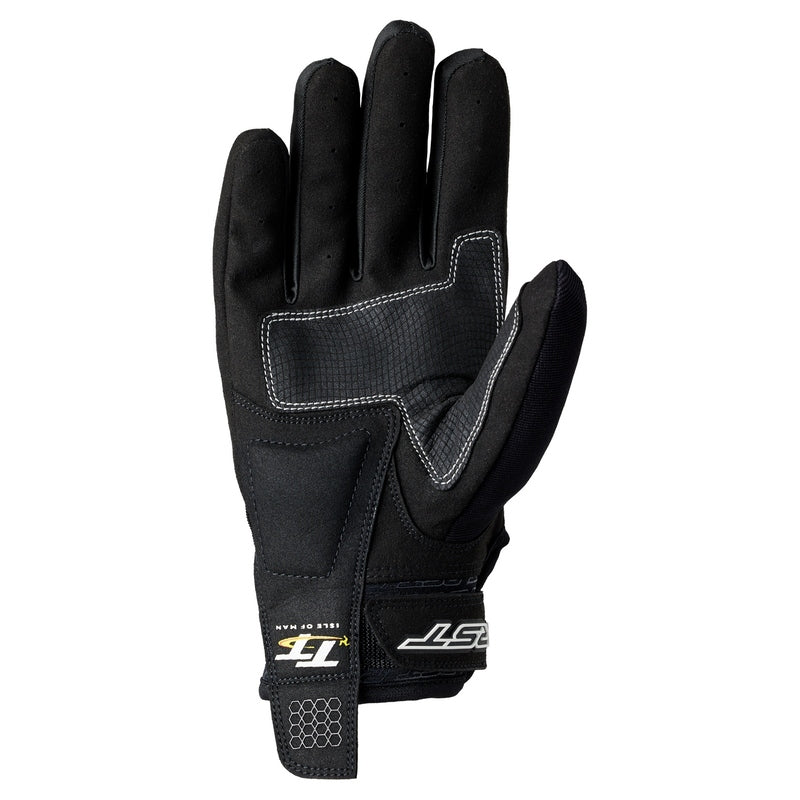 
The IOM TT Team Evo Glove is a homage to RST’s safety partnership with the Isle of Man. Featuring an integrated soft knuckle protector, double layer leather on the palm and perforations for ventilation on the fingers.

ARMOUR

Visco elastane knuckle


MATERIAL

OUTER 1: Synthetic hybrid
OUTER 2: Microfibre


LINING

Fixed comfort mesh lining


FEATURES

Double layer leather at palm
Pre-curved fingers
Hook & loop double wrist closure
Integrated pull tab
Perforation
