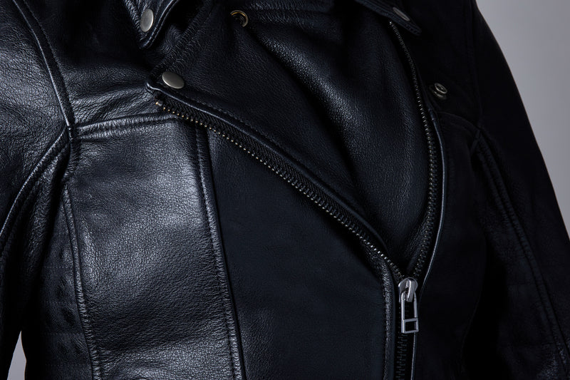 
The Ripley 2 is a specifically tailored women’s classic leather jacket, using super soft aniline leather. It has a satin black lining ensuring you look stylish both on and off the bike, while giving you the CE approved protection you need.

ARMOUR

BACK: Pocket only
SHOULDER: Level 1
ELBOW: Level 1


MATERIAL

OUTER: Buffalo leather


LINING

LINING: Fixed satin


FEATURES

Quilted detail
Zip adjustment at cuff
Waist adjusters
2x outer pocket
