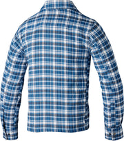 The RST Reinforced Lumberjack style shirt is CE Certified to Level A. The shirt come with a pocket for a back protector to be added, two outer front pockets, a button down closure which cleverly conceals a zip closure on the inside for added security so that you know that in the event of a crash your shirt won't be popping open. The armour in the shoulders and elbows are both CE Level 1. The jacket is made of HTC with a aramid fibre lining.