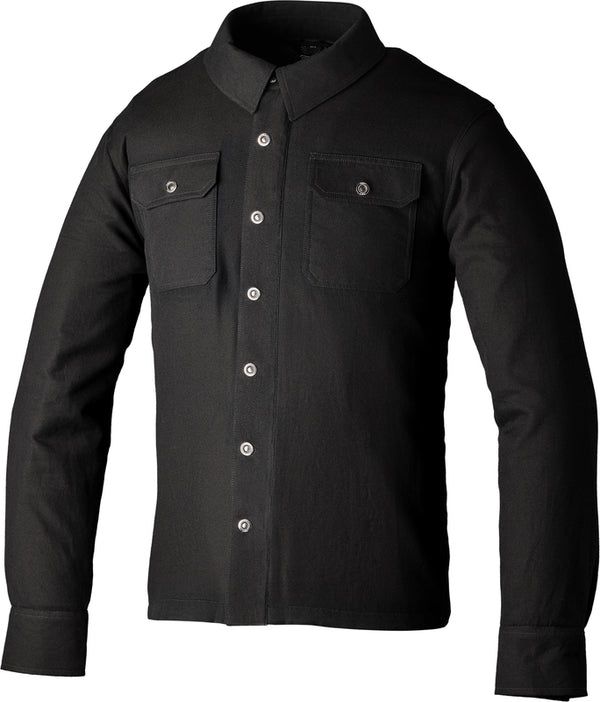 The RST Reinforced Lumberjack style shirt is CE Certified to Level A. The shirt come with a pocket for a back protector to be added, two outer front pockets, a button down closure which cleverly conceals a zip closure on the inside for added security so that you know that in the event of a crash your shirt won't be popping open. The armour in the shoulders and elbows are both CE Level 1. The jacket is made of HTC with a aramid fibre lining.
