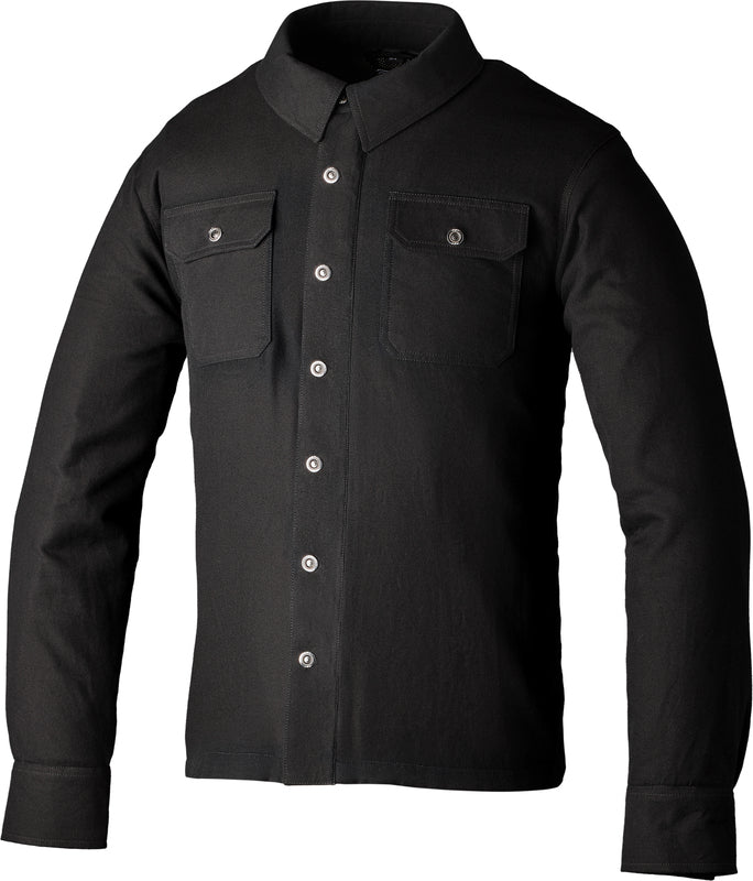 The RST Reinforced Lumberjack style shirt is CE Certified to Level A. The shirt come with a pocket for a back protector to be added, two outer front pockets, a button down closure which cleverly conceals a zip closure on the inside for added security so that you know that in the event of a crash your shirt won't be popping open. The armour in the shoulders and elbows are both CE Level 1. The jacket is made of HTC with a aramid fibre lining.