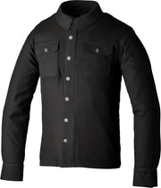 The RST Reinforced Lumberjack style shirt is CE Certified to Level A. The shirt come with a pocket for a back protector to be added, two outer front pockets, a button down closure which cleverly conceals a zip closure on the inside for added security so that you know that in the event of a crash your shirt won't be popping open. The armour in the shoulders and elbows are both CE Level 1. The jacket is made of HTC with a aramid fibre lining.