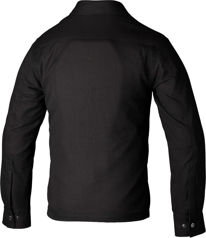 The RST Reinforced Lumberjack style shirt is CE Certified to Level A. The shirt come with a pocket for a back protector to be added, two outer front pockets, a button down closure which cleverly conceals a zip closure on the inside for added security so that you know that in the event of a crash your shirt won't be popping open. The armour in the shoulders and elbows are both CE Level 1. The jacket is made of HTC with a aramid fibre lining.