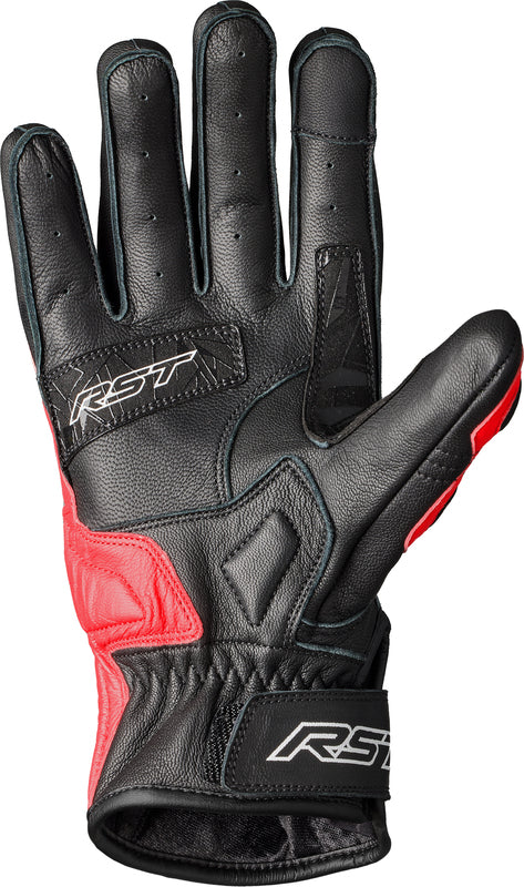 
An excellent combination with a textile jacket, the Stunt III is a mid-length, supremely comfortable glove. 
ARMOUR  CE Certification Rating: Level 1 KP Carbon knuckle Padded finger protection  
CONSTRUCTION  Outer: Full grain leather Polyester lining  
FEATURES & BENEFITS  Motion panels Double layer leather at palm Perforated leather Outstitched fingers Pre-curved fingers Hook & loop wrist closure  
FIT PROFILE  Road 