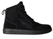
This is the ultimate moto sneaker. A sneaker for when you are off the bike and a boot for when you are on the bike. With ankle protection, and integrated toe box, including classic styling, the HiTop is a real multi-functioning boot. Available in both summer and winter versions.
CE Rating:

CE Certified
Armour

Heel Protection: IntegratedAnkle Protection: Integrated
Construction

Main Outer Material: SuedeVentilation: Perforated Toe BoxClosure: Lace Shank: Polycarbonate Anti Twist MidsoleSo