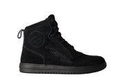 
This is the ultimate moto sneaker. A sneaker for when you are off the bike and a boot for when you are on the bike. With ankle protection, and integrated toe box, including classic styling, the HiTop is a real multi-functioning boot. Available in both summer and winter versions.
CE Rating:

CE Certified
Armour

Heel Protection: IntegratedAnkle Protection: Integrated
Construction

Main Outer Material: SuedeVentilation: Perforated Toe BoxClosure: Lace Shank: Polycarbonate Anti Twist MidsoleSo