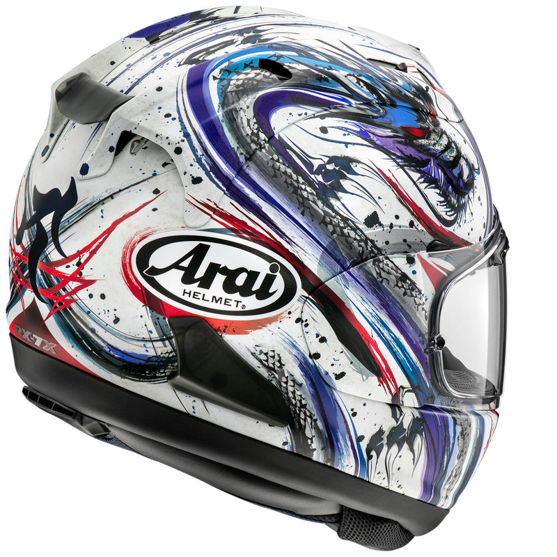 
Years of experience for the ultimate helmet!

The RX-7V represents the summit of Arai’s knowledge, experience and knowhow in helmet technology. With a completely new PB-SNC² outer shell, the revolutionary VAS (Variable Axis System) visor system and a significantly increased smoother area around the temples, the RX-7V offers the new benchmark in the premium helmet segment.

PB SNC2 Shell: Super Fibre and other special synthetic fibres,with superb tensile strength and flexibility characteristic