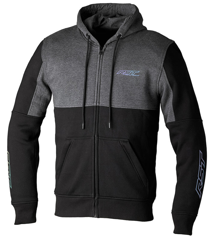 
RST developed a new high tenacity outer fabric, using a blend of Cotton, Nylon and Polyester. Thisblend gives a lightweight, abrasion resistant and high strength outer layer that only requires extra aramid fibres protection in zone 1. Additionally, the enhanced Team CE Hoodie has been built withthe new lightweight RST Airflow Armour.

ARMOUR

CE Certification Rating: A
Back: Pocket only
Elbow: Level 1
Shoulder: Level 1


CONSTRUCTION

Outer: Fleece
Fixed mesh lining


FEATURES & BENEFITS

A