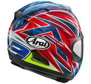 
The RX-7V EVO is an evolution of the RX-7V. Besides the change of homologation, it has several features and changes.

The RX-7V EVO will be certified to the new and more stringent ECE R22-06 regulation, while staying true to the core values of Arai of Rounder, Smoother andStronger for optimal Glancing Off performance.

The RX-7V EVO represents the summit of Arai’s knowledge, experience and know-how in helmet technology :

Different style cheek pads removable with hook at the back
The side ai