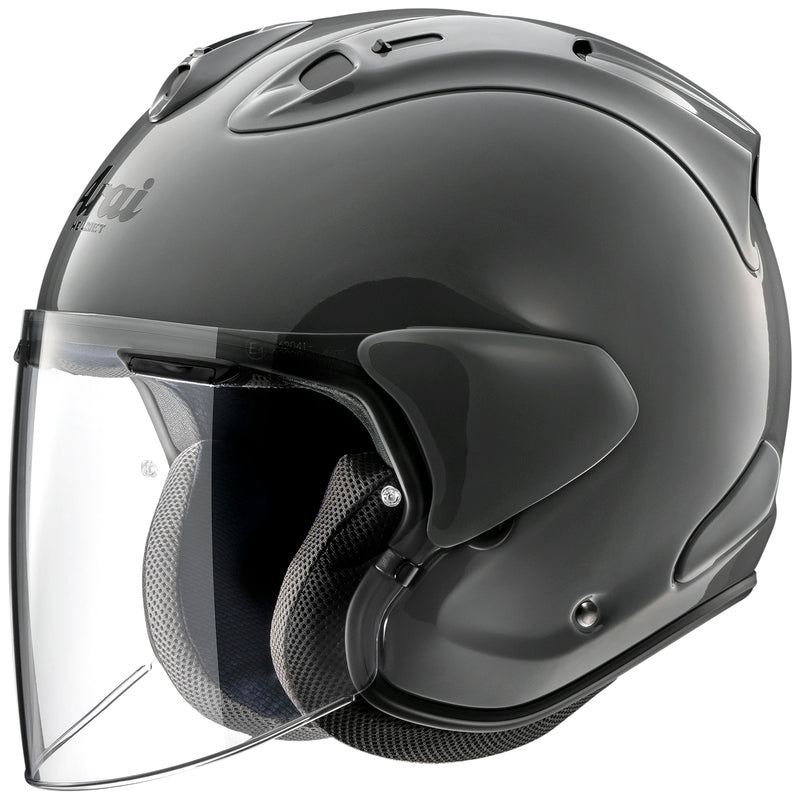 
For riding professionals, long-range tourers and urban commuters alike, the Arai SZ-R VAS EVO has become the choice of premium open-face helmets. It’s easy to see why. The combination of protection, light weight, comfort and open, all-round visibility make the SZ-R VAS EVO a unique, and special, proposition.

The PB-CLC2 outer shell itself is manufactured using a special Z compound of various resins, and balanced by a lightweight inner liner, that lowers the centre of gravity.

Comfort in th