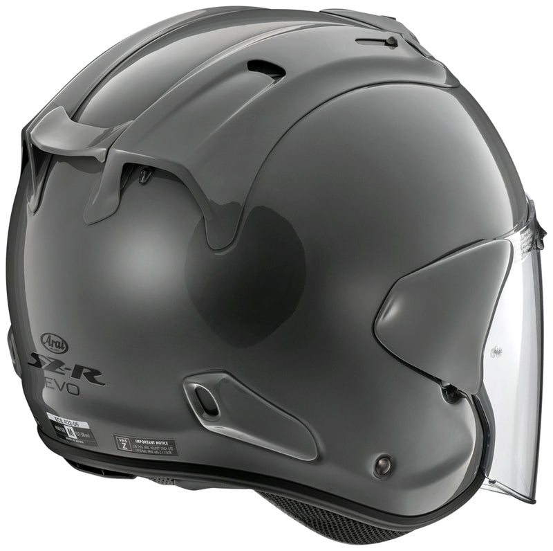 
For riding professionals, long-range tourers and urban commuters alike, the Arai SZ-R VAS EVO has become the choice of premium open-face helmets. It’s easy to see why. The combination of protection, light weight, comfort and open, all-round visibility make the SZ-R VAS EVO a unique, and special, proposition.

The PB-CLC2 outer shell itself is manufactured using a special Z compound of various resins, and balanced by a lightweight inner liner, that lowers the centre of gravity.

Comfort in th
