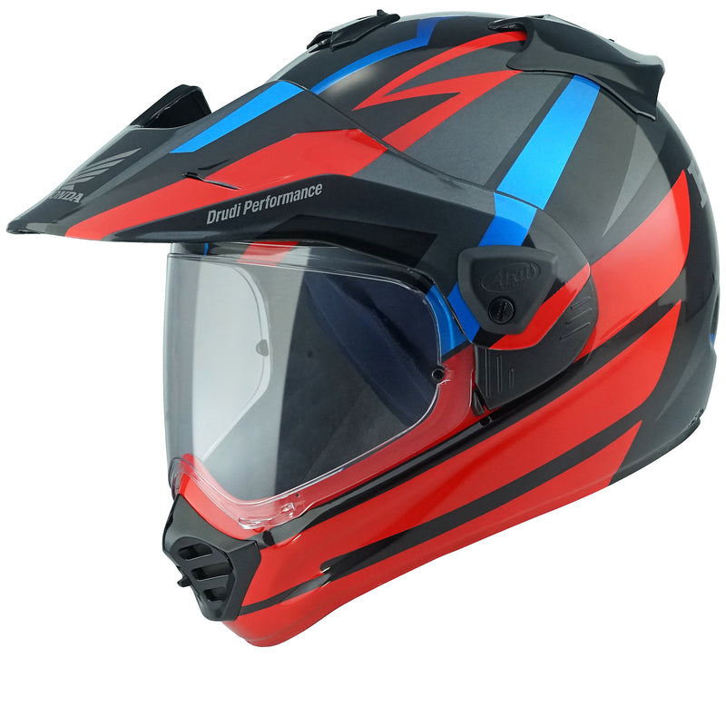 
The Tour-X5 is one of the most versatile helmets ever created. It has been designed for both on- and off-road use.  As the successor of the Tour-X4, it is made of fiber composites with a multi-density EPS liner for good shock absorption while retaining perfect lightness. Not only the shell, but also the shield system are rounder and smoother.

Its interior is made of hypoallergenic, antibacterial fabric for added comfort. It features improved ventilation with chin vent and integrated spoiler,