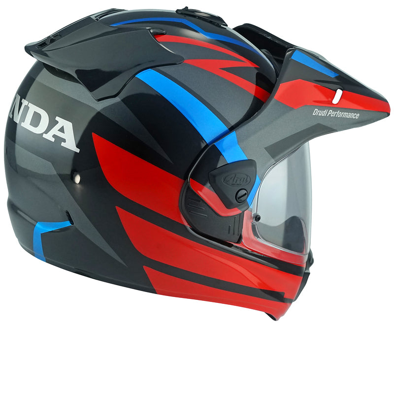 
The Tour-X5 is one of the most versatile helmets ever created. It has been designed for both on- and off-road use.  As the successor of the Tour-X4, it is made of fiber composites with a multi-density EPS liner for good shock absorption while retaining perfect lightness. Not only the shell, but also the shield system are rounder and smoother.

Its interior is made of hypoallergenic, antibacterial fabric for added comfort. It features improved ventilation with chin vent and integrated spoiler,