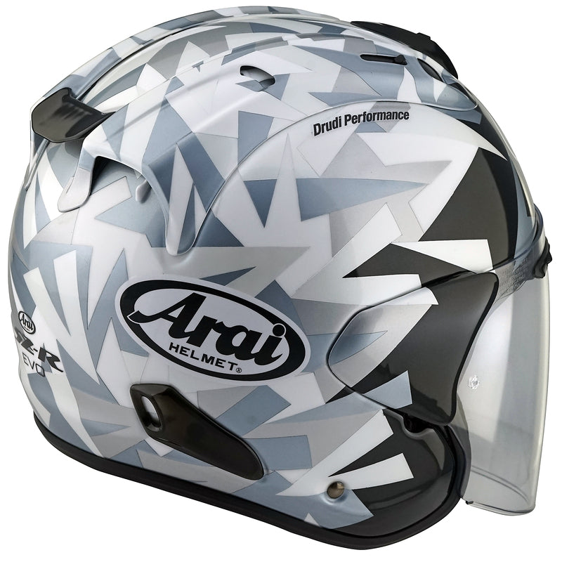 
For riding professionals, long-range tourers and urban commuters alike, the Arai SZ-R VAS EVO has become the choice of premium open-face helmets. It’s easy to see why. The combination of protection, light weight, comfort and open, all-round visibility make the SZ-R VAS EVO a unique, and special, proposition.

The PB-CLC2 outer shell itself is manufactured using a special Z compound of various resins, and balanced by a lightweight inner liner, that lowers the centre of gravity.

Comfort in th