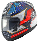 
The RX-7V EVO is an evolution of the RX-7V. Besides the change of homologation, it has several features and changes.

The RX-7V EVO will be certified to the new and more stringent ECE R22-06 regulation, while staying true to the core values of Arai of Rounder, Smoother andStronger for optimal Glancing Off performance.

The RX-7V EVO represents the summit of Arai’s knowledge, experience and know-how in helmet technology :

Different style cheek pads removable with hook at the back
The side ai