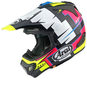 
MX-V EVO

	Arai’s ultimate off-road helmet gains ECE R22-06 approval
	No significant changes required thanks to Arai’s Priority for Protection: the core design philosophy of creating rounder, smoother and stronger outer shells combined with a one-piece multi-density EPS liner that work together to improve ‘Glancing Off’ performance.



The MX-V evolved from the legendary VX-3 and years of Arai’s competition experience can be found in its ultimate MX, Enduro and off-road use helmet. And, while