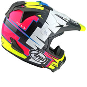 
MX-V EVO

	Arai’s ultimate off-road helmet gains ECE R22-06 approval
	No significant changes required thanks to Arai’s Priority for Protection: the core design philosophy of creating rounder, smoother and stronger outer shells combined with a one-piece multi-density EPS liner that work together to improve ‘Glancing Off’ performance.



The MX-V evolved from the legendary VX-3 and years of Arai’s competition experience can be found in its ultimate MX, Enduro and off-road use helmet. And, while