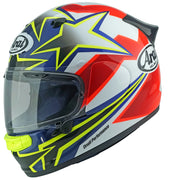 
The new Arai Quantic – as the mathematical definition describes – draws together in harmony the qualities and design elements found in helmets throughout the Arai range, while adding fresh features all of its own.

The Quantic offers a new choice for riders that want the very best helmet – in terms of protection, performance, comfort and ease of wear – without compromise. Using the aerodynamic and protective abilities of Arai’s full-race helmets, and all the experience and know-how earned over
