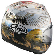 
The RX-7V EVO is an evolution of the RX-7V. Besides the change of homologation, it has several features and changes.

The RX-7V EVO will be certified to the new and more stringent ECE R22-06 regulation, while staying true to the core values of Arai of Rounder, Smoother, and Stronger for optimal Glancing Off performance.

The RX-7V EVO represents the summit of Arai’s knowledge, experience, and know-how in helmet technology:

Different style cheek pads removable with hook at the back
The side 