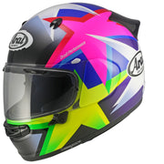 
The new Arai Quantic – as the mathematical definition describes – draws together in harmony the qualities and design elements found in helmets throughout the Arai range, while adding fresh features all of its own.

The Quantic offers a new choice for riders that want the very best helmet – in terms of protection, performance, comfort and ease of wear – without compromise. Using the aerodynamic and protective abilities of Arai’s full-race helmets, and all the experience and know-how earned over
