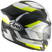 
The new Arai Quantic – as the mathematical definition describes – draws together in harmony the qualities and design elements found in helmets throughout the Arai range, while adding fresh features all of its own.

The Quantic offers a new choice for riders that want the very best helmet – in terms of protection, performance, comfort and ease of wear – without compromise. Using the aerodynamic and protective abilities of Arai’s full-race helmets, and all the experience and know-how earned over