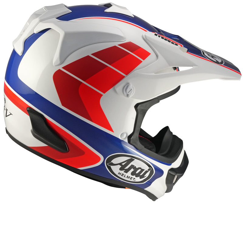 
MX-V EVO

Arai’s ultimate off-road helmet gains ECE R22-06 approval
No significant changes required thanks to Arai’s Priority for Protection: the core design philosophy of creating rounder, smoother and stronger outer shells combined with a one-piece multi-density EPS liner that work together to improve ‘Glancing Off’ performance.


The MX-V evolved from the legendary VX-3 and years of Arai’s competition experience can be found in its ultimate MX, Enduro and off-road use helmet. And, while fa